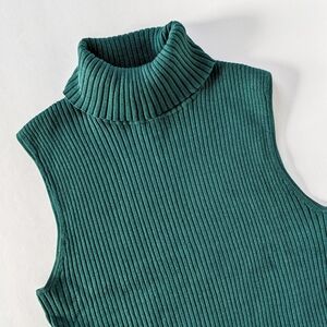 Vintage Knit Silk Blend Sleeveless Turtleneck